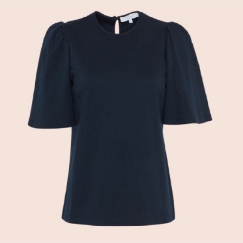 NWT Lela Rose Pearl Textured Jersey Flutter Sleeve Top